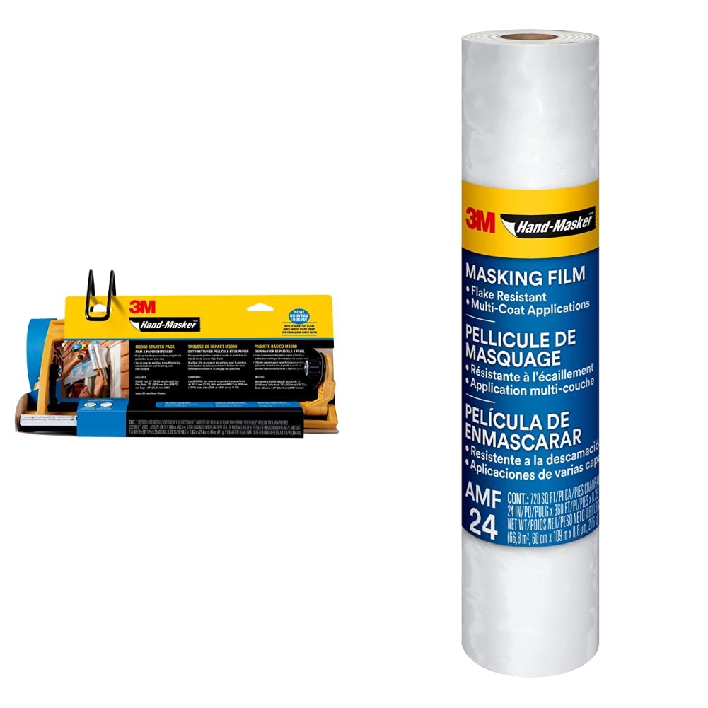 3M Hand-Masker Pre-Assembled Masking Film & Tape Kit - M3000-PAK-SC with 24
