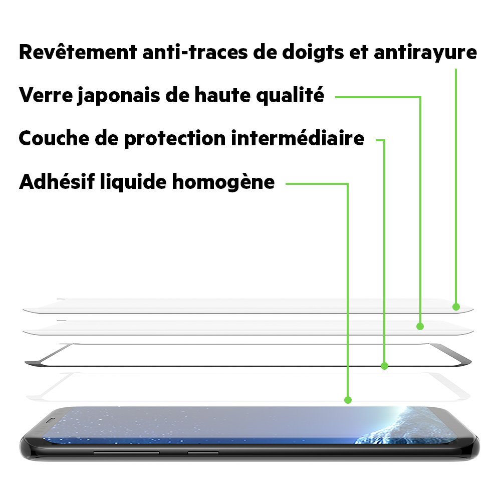 Belkin ScreenForce Tempered Glass Screen Protector for Samsung Galaxy S8+ - Edge to Edge Coverage, Anti-Scratch, Bubble-Free Installation - Perfect for Daily Protection & Gaming