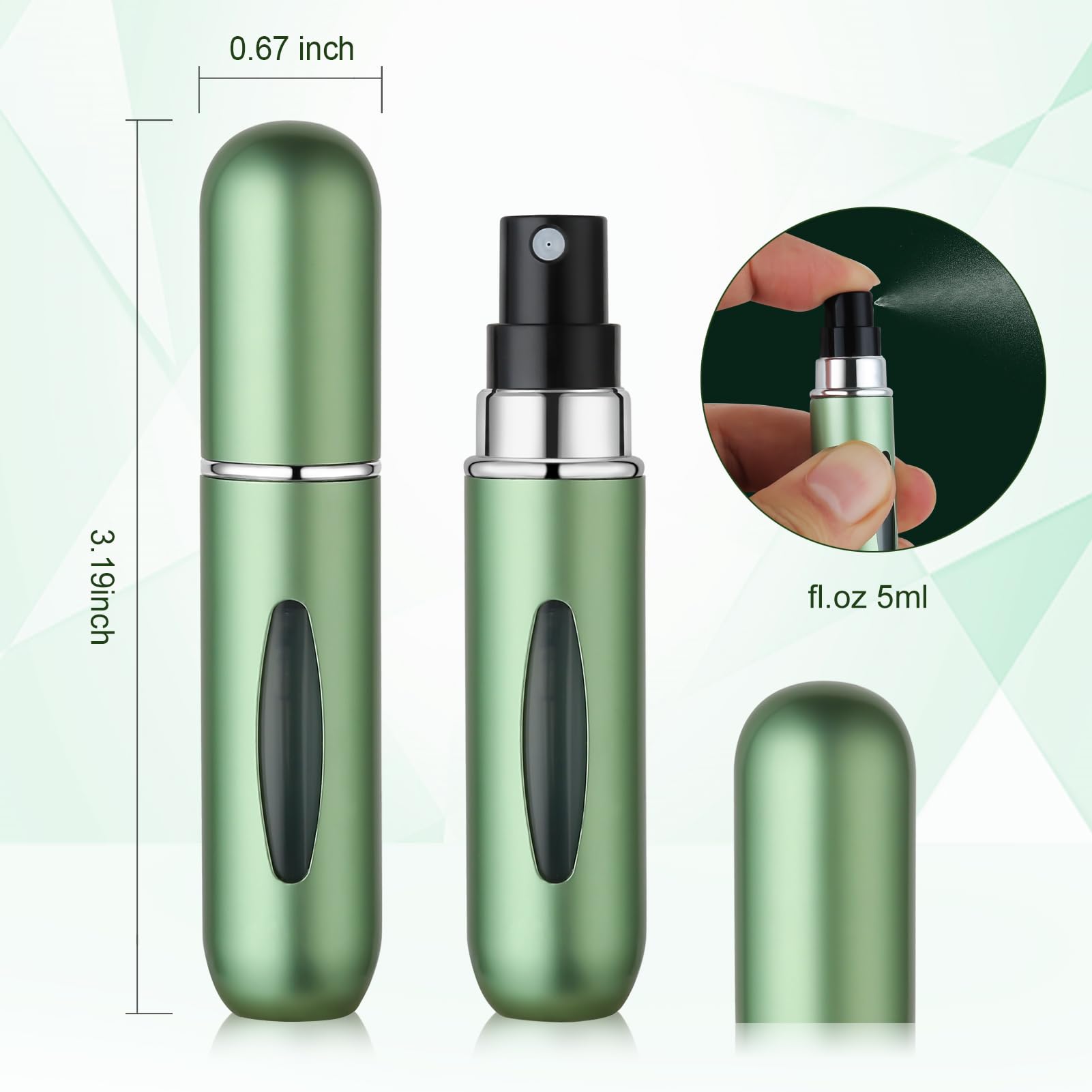 Premium Refillable Travel Perfume Bottle - Portable Atomizer Sprayer for Cologne & Fragrance - Leak-Proof Pocket Perfume Dispenser - TSA Approved Travel Size Perfume Refill Bottle - Perfect for Air Travel, Gym Bag & Everyday Carry