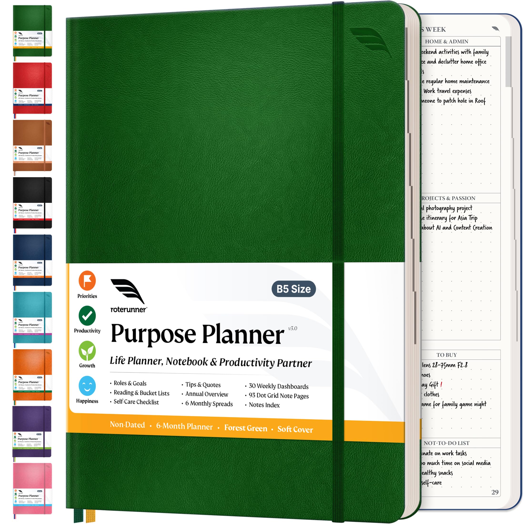 Roterunner B5 Undated Planner 2025 - 7.5