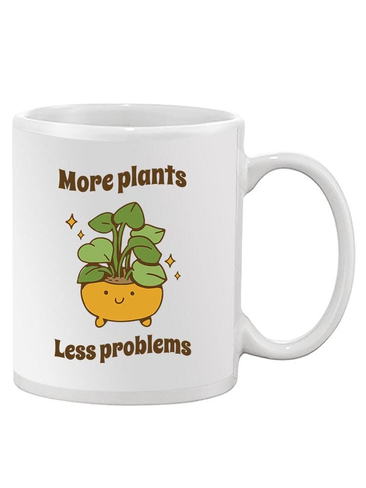 Funny Plant Lover Coffee Mug - 'More Plants Less Problems' Ceramic Tea Cup | Gardening Gift for Plant Enthusiasts, Office Humor & Housewarming Present | Perfect for Morning Coffee, Tea Time & Home Decor | Great for Office Breaks, Plant Lover Gifts, Kitchen Decor & Gardening Enthusiast Collections