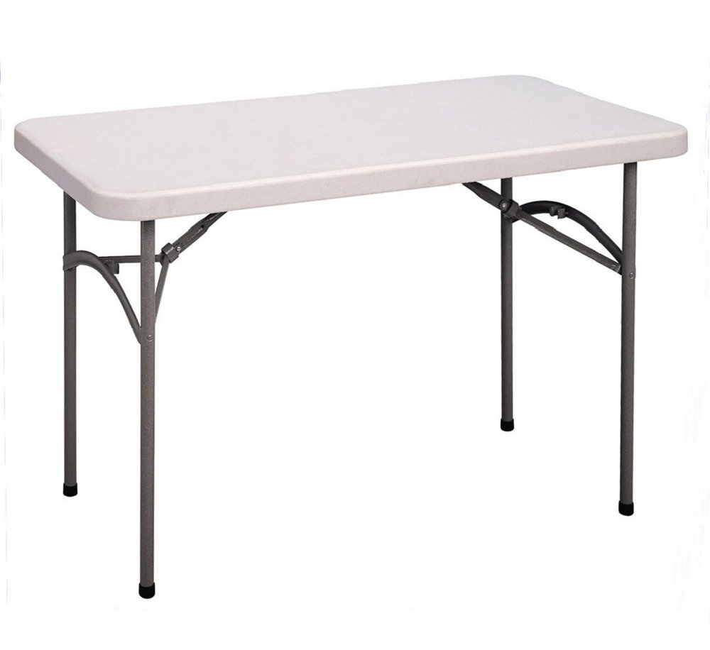 Correll CP2448 CP Series Lightweight Folding Table - 24x48 Inches, Gray Granite - Portable Blow Molded Plastic Table for Indoor/Outdoor Use, Parties, Camping & Events