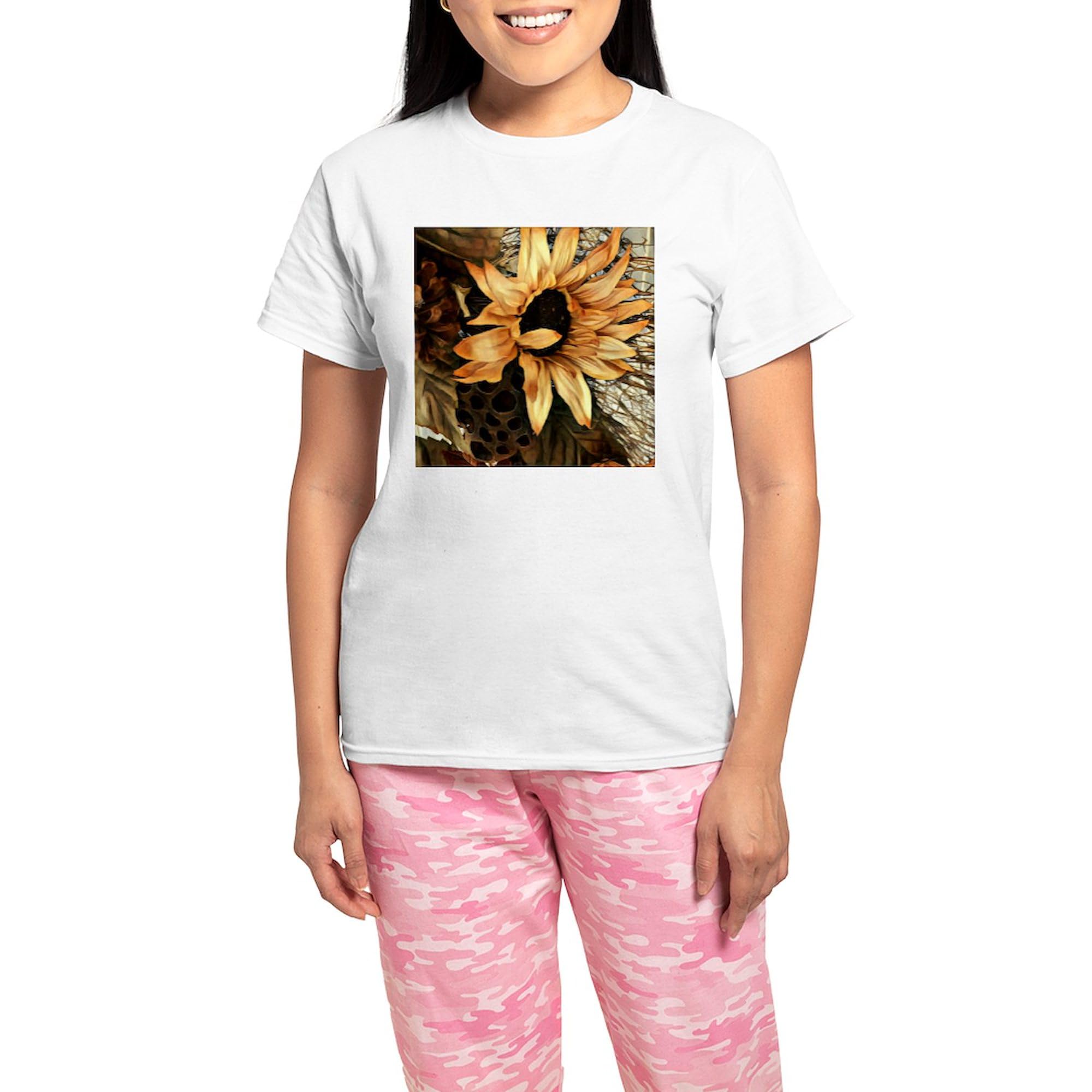 **Sunflower Pajamas for Women - Soft Cotton Pajama Set, Comfortable Sleepwear for Lounge & Nighttime Relaxation**