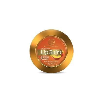 Khadi Natural Peach Lip Balm with Beeswax & Shea Butter - Organic Moisturizing Lip Care for Dry, Chapped Lips | Chemical-Free, Vegan, Unisex Lip Balm (5g) | Perfect for Daily Hydration, Winter Protection & On-The-Go Use