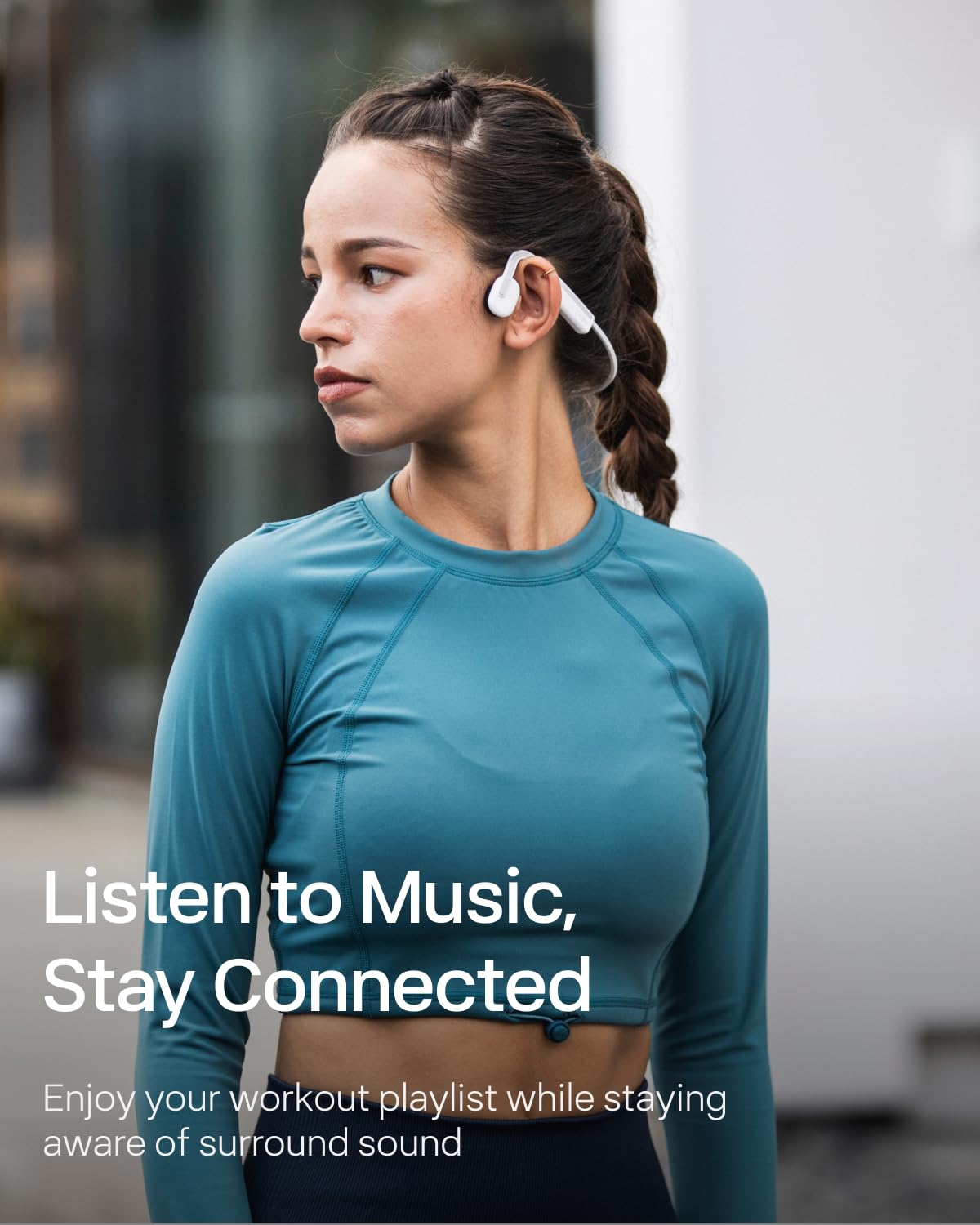 Shokz OpenMove Open-Ear Bluetooth Sports Headphones - Wireless Bone Conduction Headphones for Running, Cycling & Workouts - Sweatproof & Lightweight Design - Includes Bonus Sticker Pack (White) - Perfect for Gym, Jogging & Outdoor Activities
