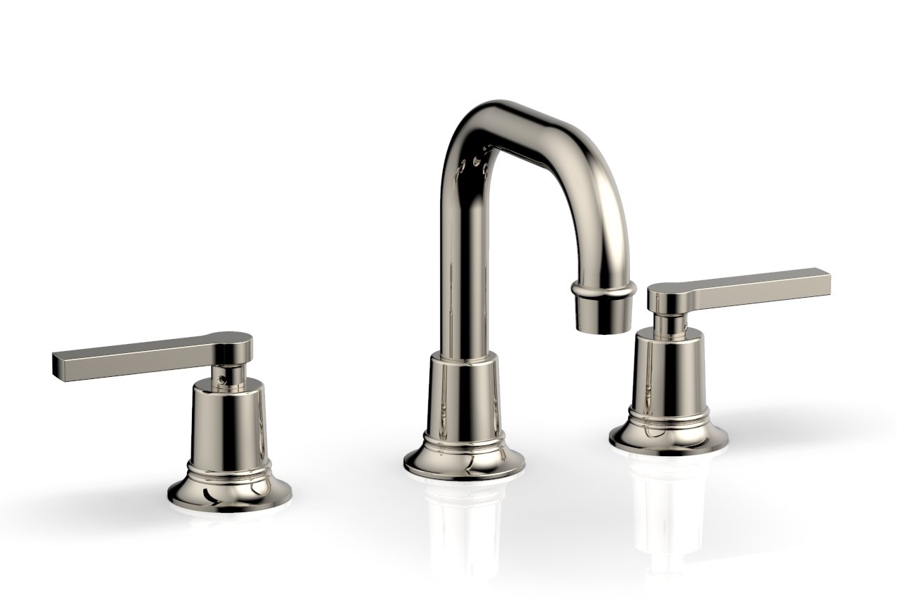 HEX MODERN 8 Inch Widespread Bathroom Faucet with Lever Handles - Brushed Nickel Finish - Water Efficient Design for Vanity Sinks (Model 501-06) - Perfect for Modern Home & Hotel Bathroom Renovations