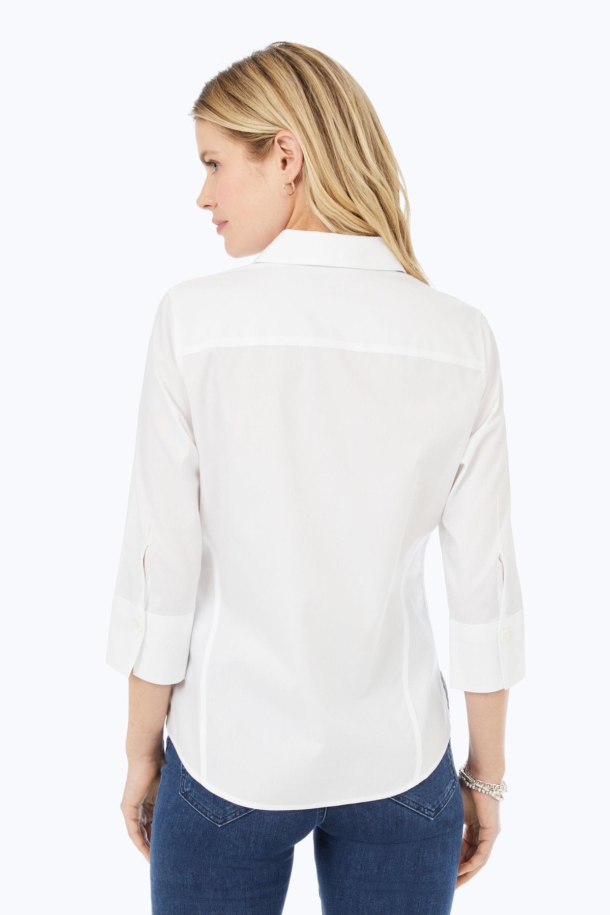 Paityn Wrinkle-Free Pinpoint Oxford 3/4 Sleeve Button-Down Shirt for Women | Business Casual & Office Wear