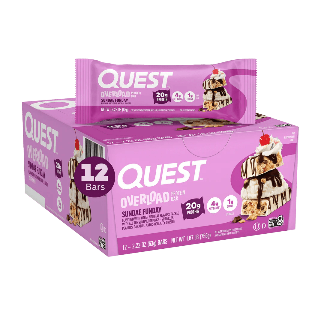 Quest Overload Protein Bars 12 Pack - High Protein Snack for Fitness, Weight Loss & Energy | Perfect for Gym, Hiking & On-the-Go Nutrition