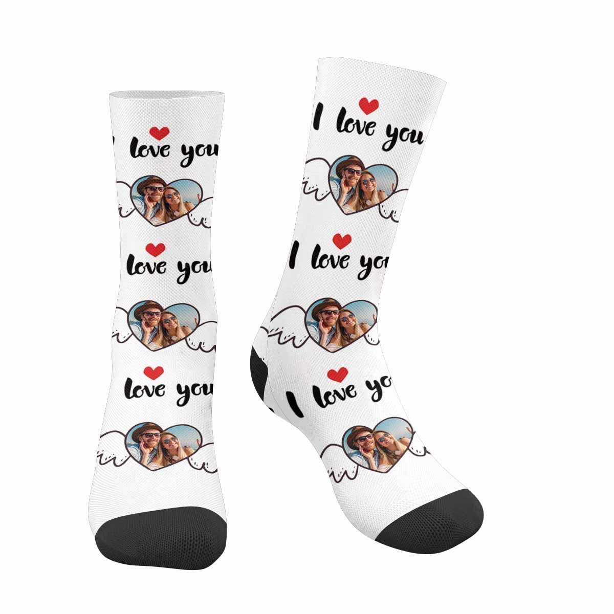 Personalized Valentine's Day Socks with Face Print - Funny Custom Couple Socks for Him & Her - Unique Gift for Boyfriend, Girlfriend, Adults - Perfect for Anniversaries, Christmas & Romantic Occasions