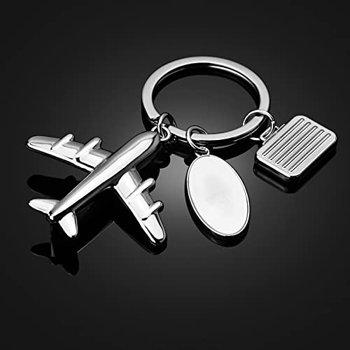 Metal Airplane Model Keychain - Luggage Tag & Keyring Pendant for Men and Women - Unique Christmas Birthday Gift Jewelry - Perfect for Travel Enthusiasts and Frequent Flyers