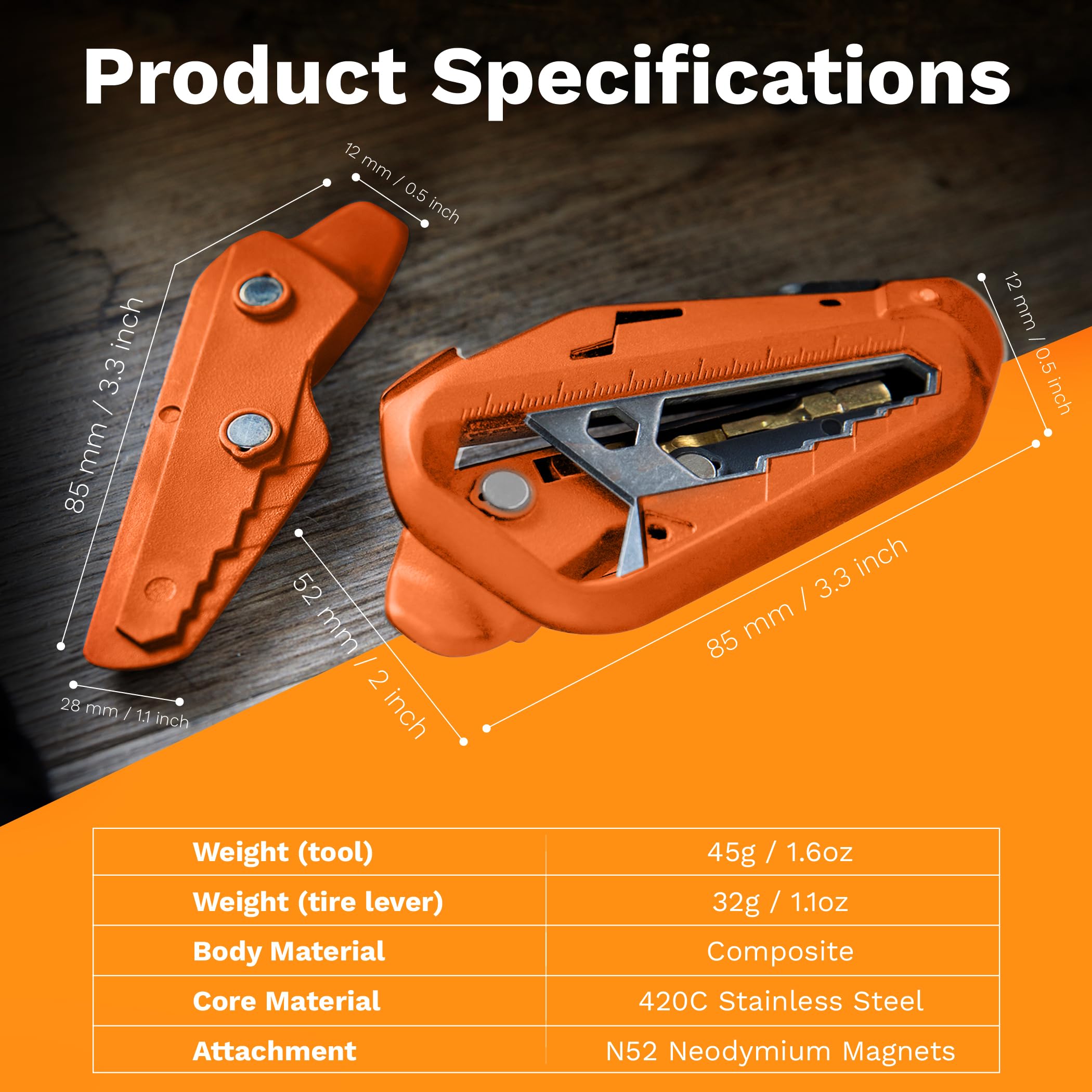 Tactica EDC Bike Multitool - Compact Cycling Tool Kit with 2 Tire Levers, 5-14mm Wrenches, Phillips Screwdriver, 4/5/6mm Allen Keys & Bottle Opener | Essential Bike Repair Tool for Road & Mountain Bikes | Perfect for Commuters, Cyclists & Outdoor Adventures