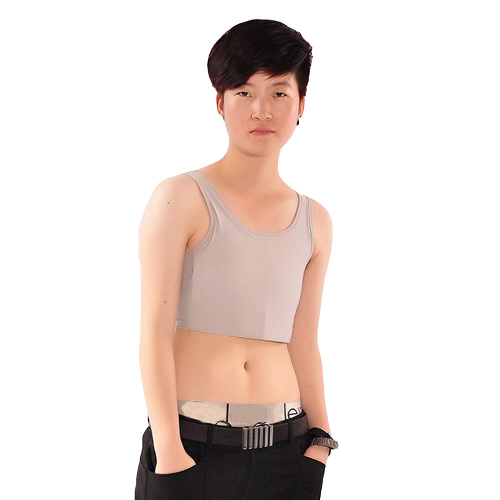 20CM Mesh Stretchy Chest Binder with 3 Rows of Hooks - Comfortable Compression for Tomboy, Trans & Lesbian - Perfect for Everyday Wear, Sports & Gender Affirming