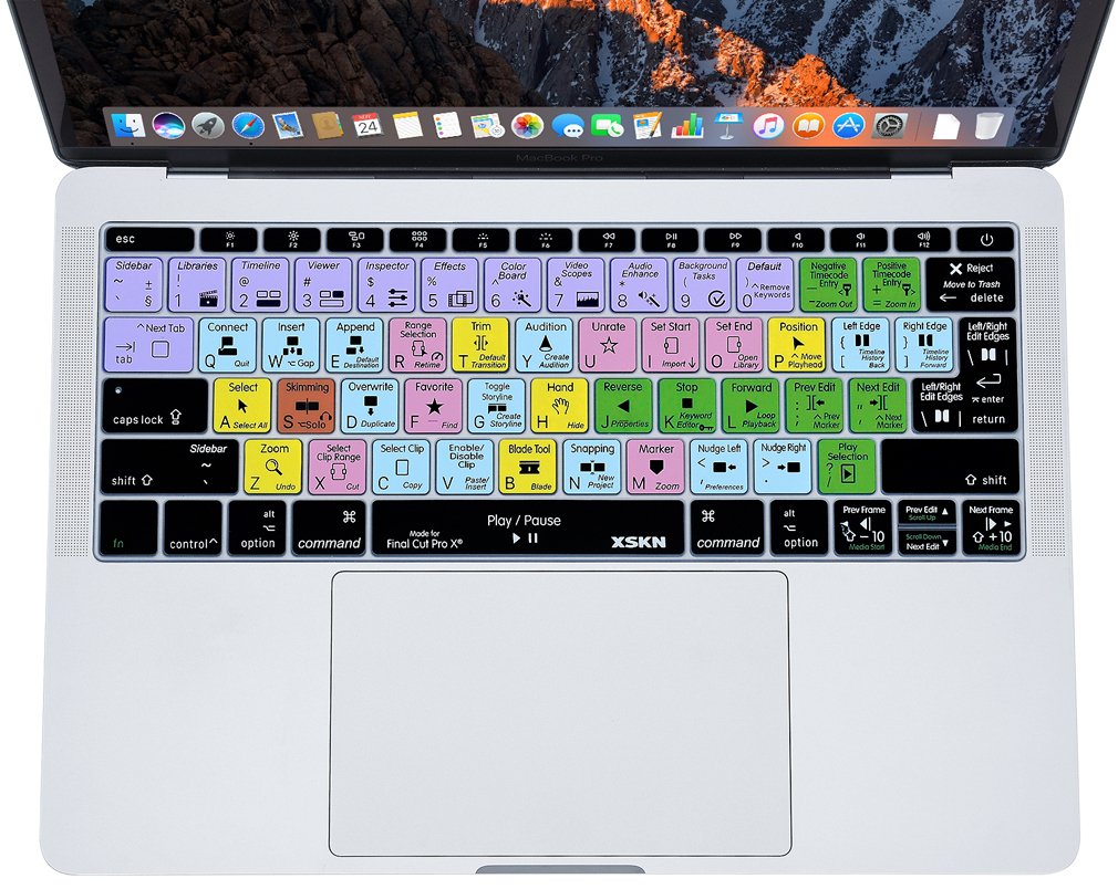 XSKN Final Cut Pro X Silicone Shortcut Keyboard Cover - Compatible with MacBook Pro 13