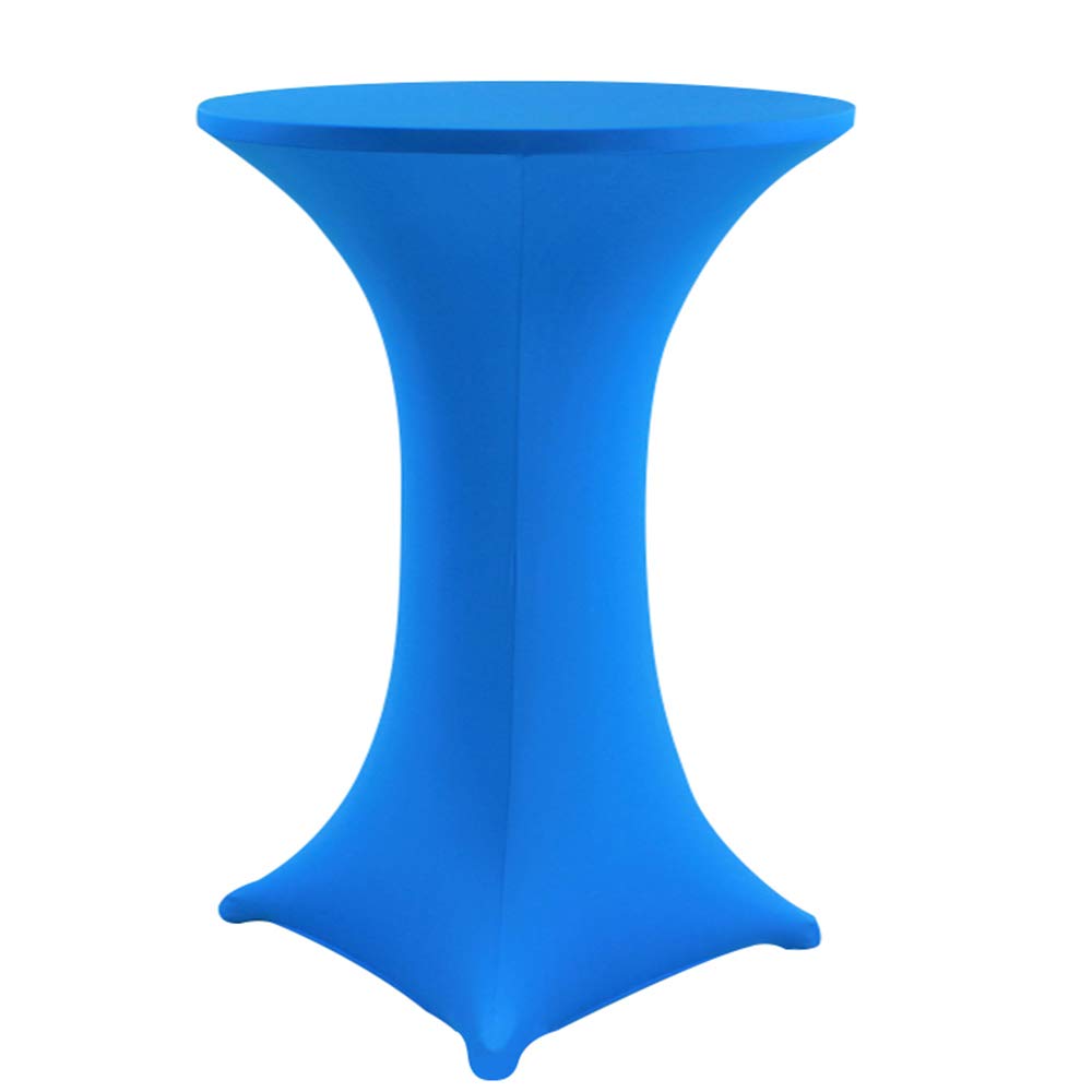 Elastic Blue Spandex Cocktail Table Cover 30x42 Inch - Stretchable Fitted Tablecloth for Wedding, Party & Event Decor - Perfect for Banquets, Receptions & Outdoor Gatherings