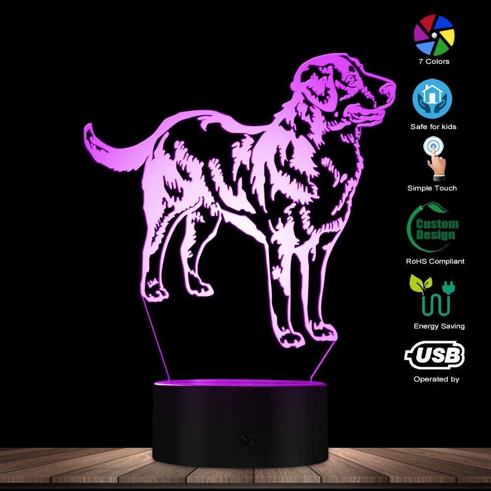 3D Swiss Bernese Mountain Dog LED Night Light - Modern Pet-Themed Home Decor for Bedroom, Nursery & Living Room - Cute Puppy Sleep Light for Kids & Dog Lovers
