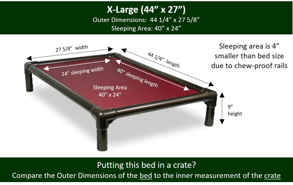 Kuranda Chewproof Dog Bed - Heavy Duty PVC Frame, 44