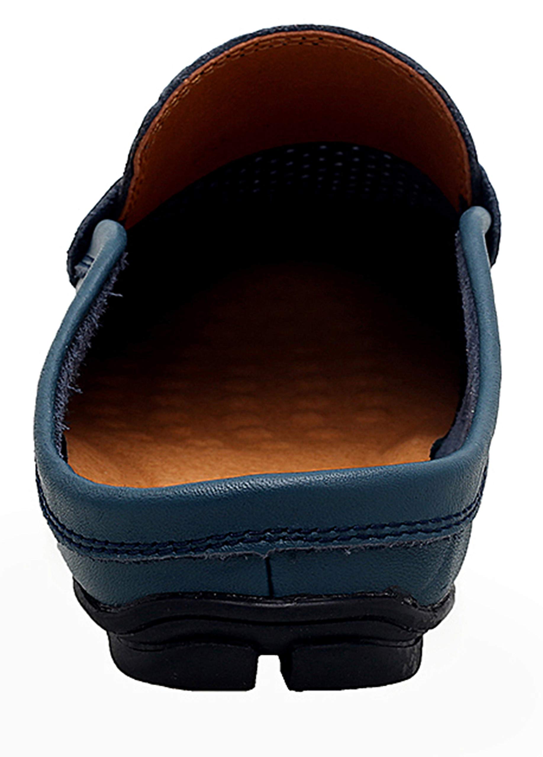 Go Tour Men's Breathable Leather Mule Clogs - Slip-On Casual Loafers with Punching Design | Perfect for Home, Office & Outdoor Comfort
