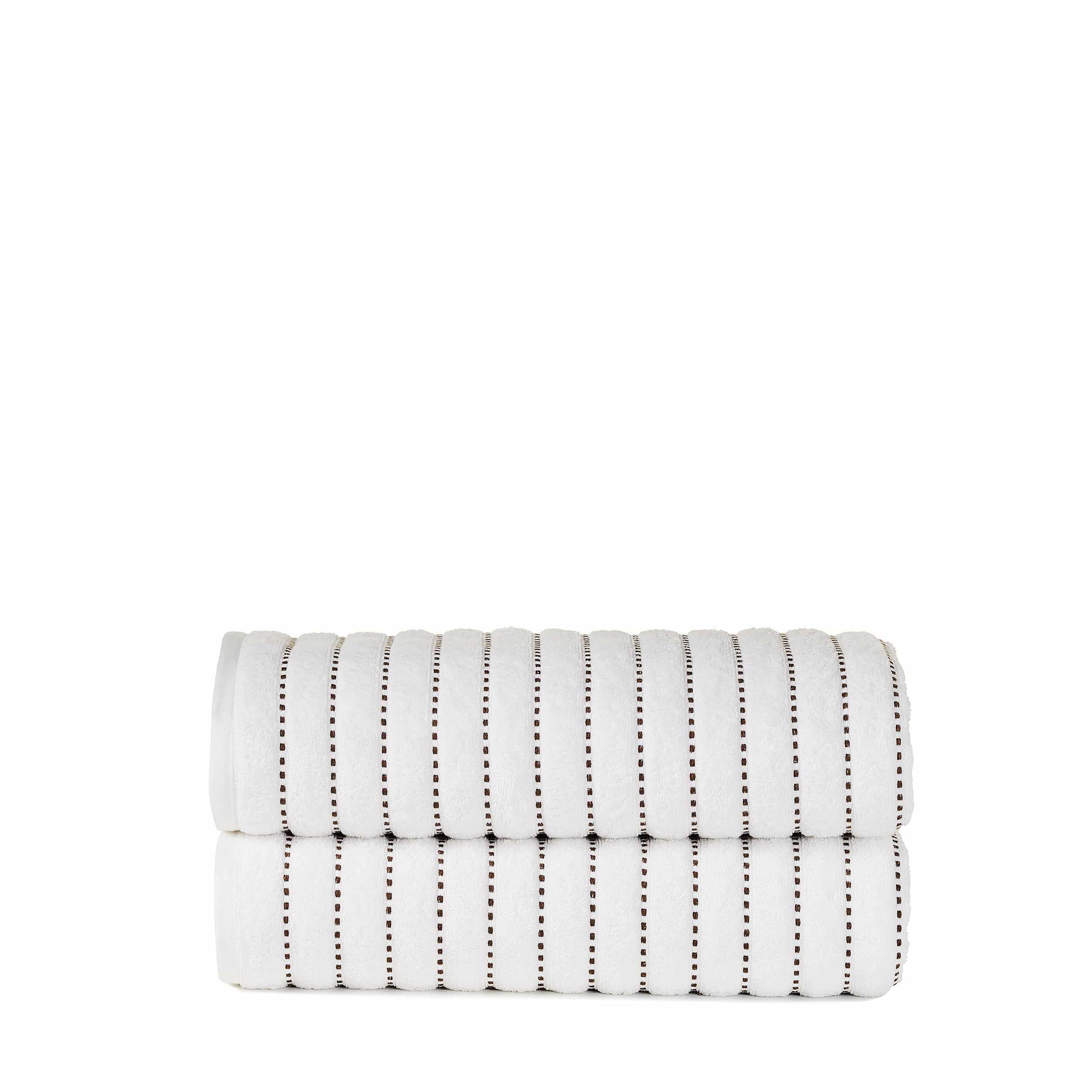 Organic Cotton Wave Plush Stripe 2-Piece Bath Sheet Towel Set | Ultra Soft & Absorbent | Spa & Bath Luxury | Perfect for Bathroom, Beach & Gym Use
