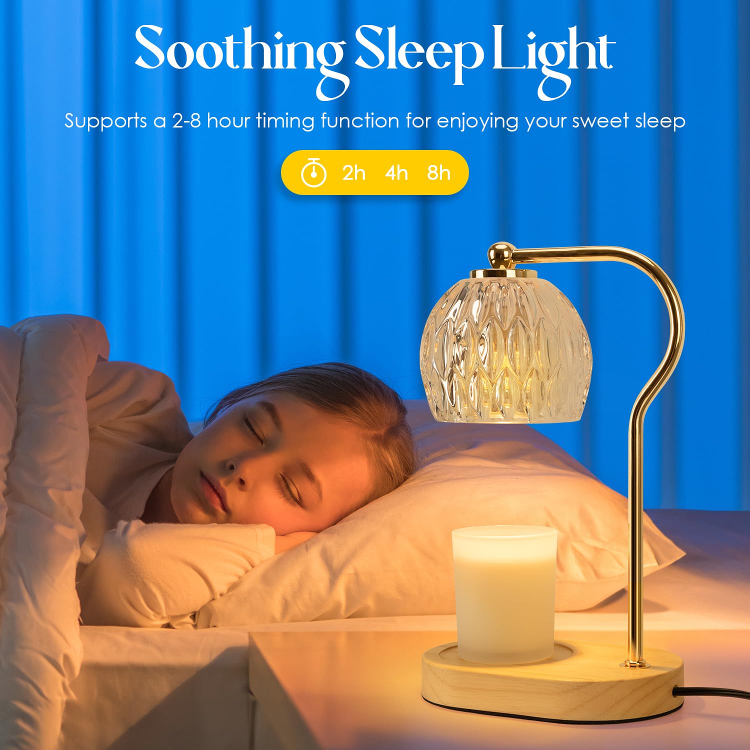 Soilsiu Dimmable Candle Warmer Lamp with Timer - 2 x 50W Bulbs Included for Scented Candles | Home Decor, Winter Gift & Aromatherapy | Perfect for Living Room, Bedroom, Office Relaxation