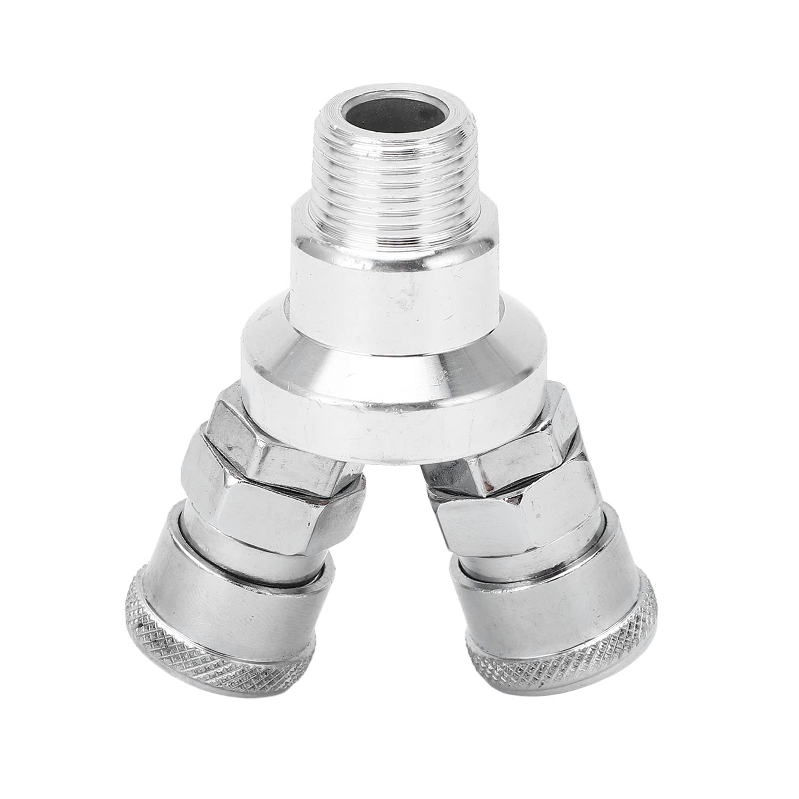 2 Way Air Hose Splitter with G12 Thread Quick Connect Coupler - 360 Degree Swivel Air Compressor Accessories for Pneumatic Tools, Inflators & Tire Pumps (Workshop, Garage, Auto Repair)