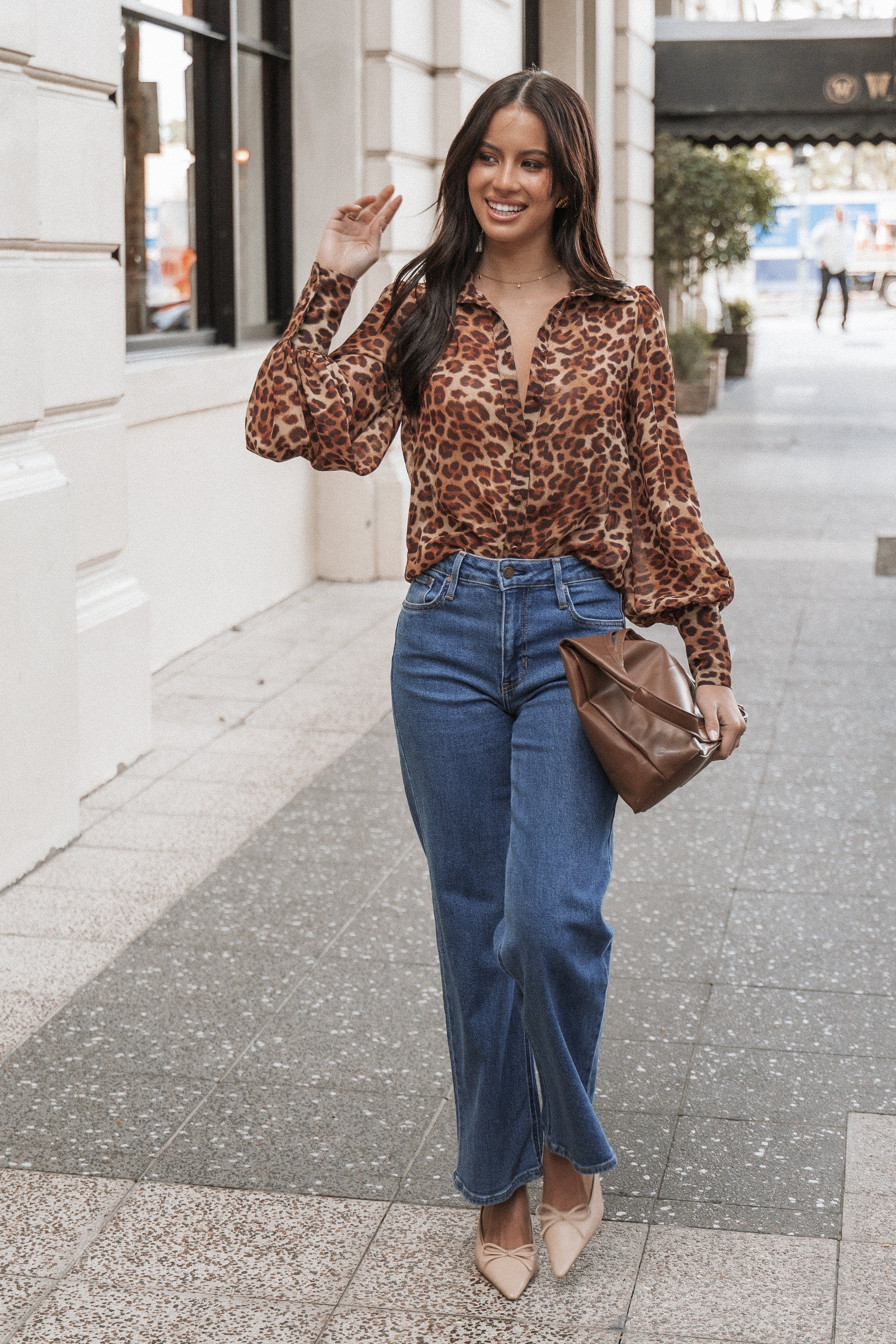 Fleetwood Leopard Print Blouse - Women's Fashion Top for Casual Wear, Office & Date Night Outfits