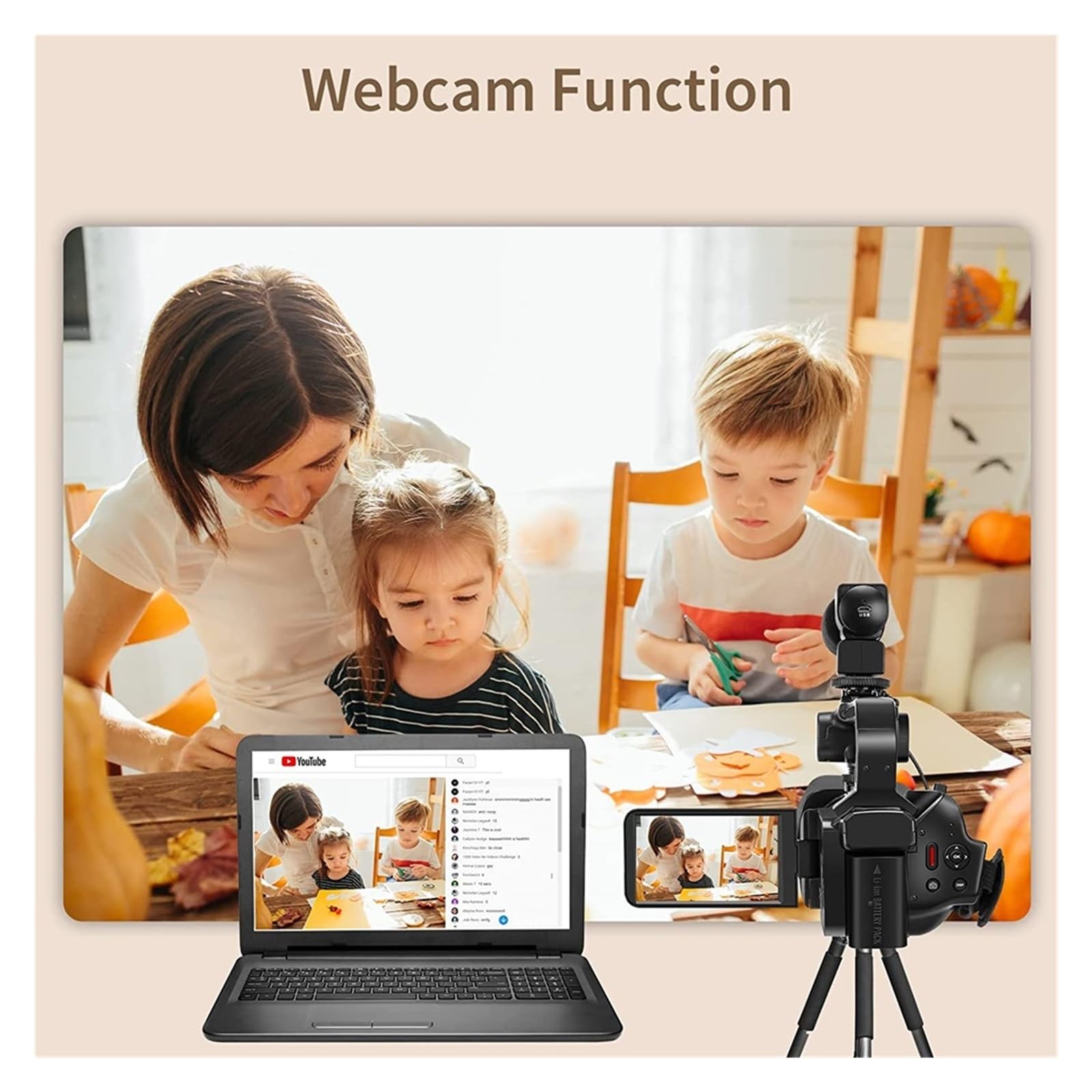 **MZZYG 64MP 4K 60FPS Vlogging Camera with WiFi, 18X Zoom & 4