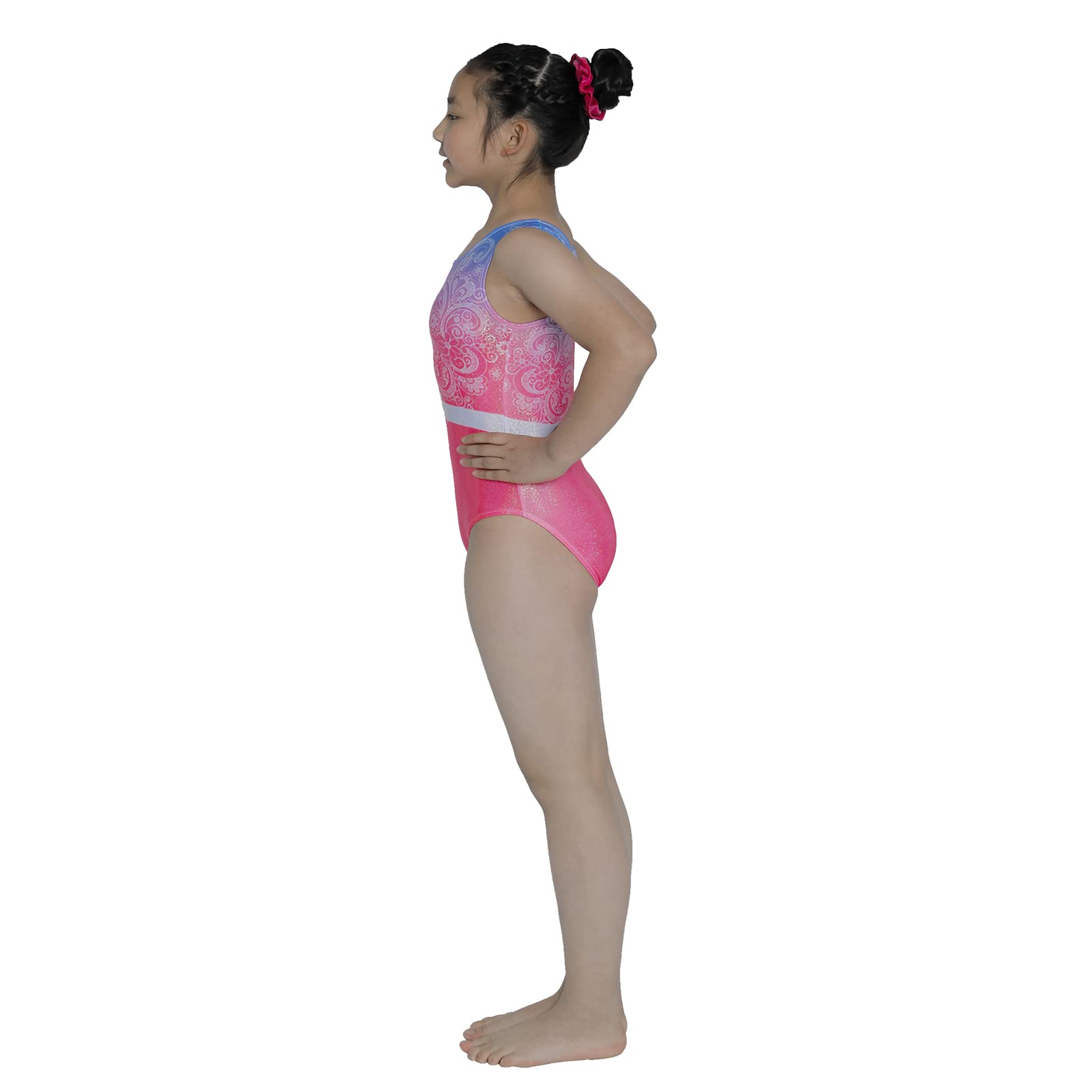 Aosva Girls Gymnastics Leotards - Sparkly Rainbow Dance Leotard for Kids 2-14 Years | One-Piece Athletic Wear for Ballet, Gymnastics & Dance Performances