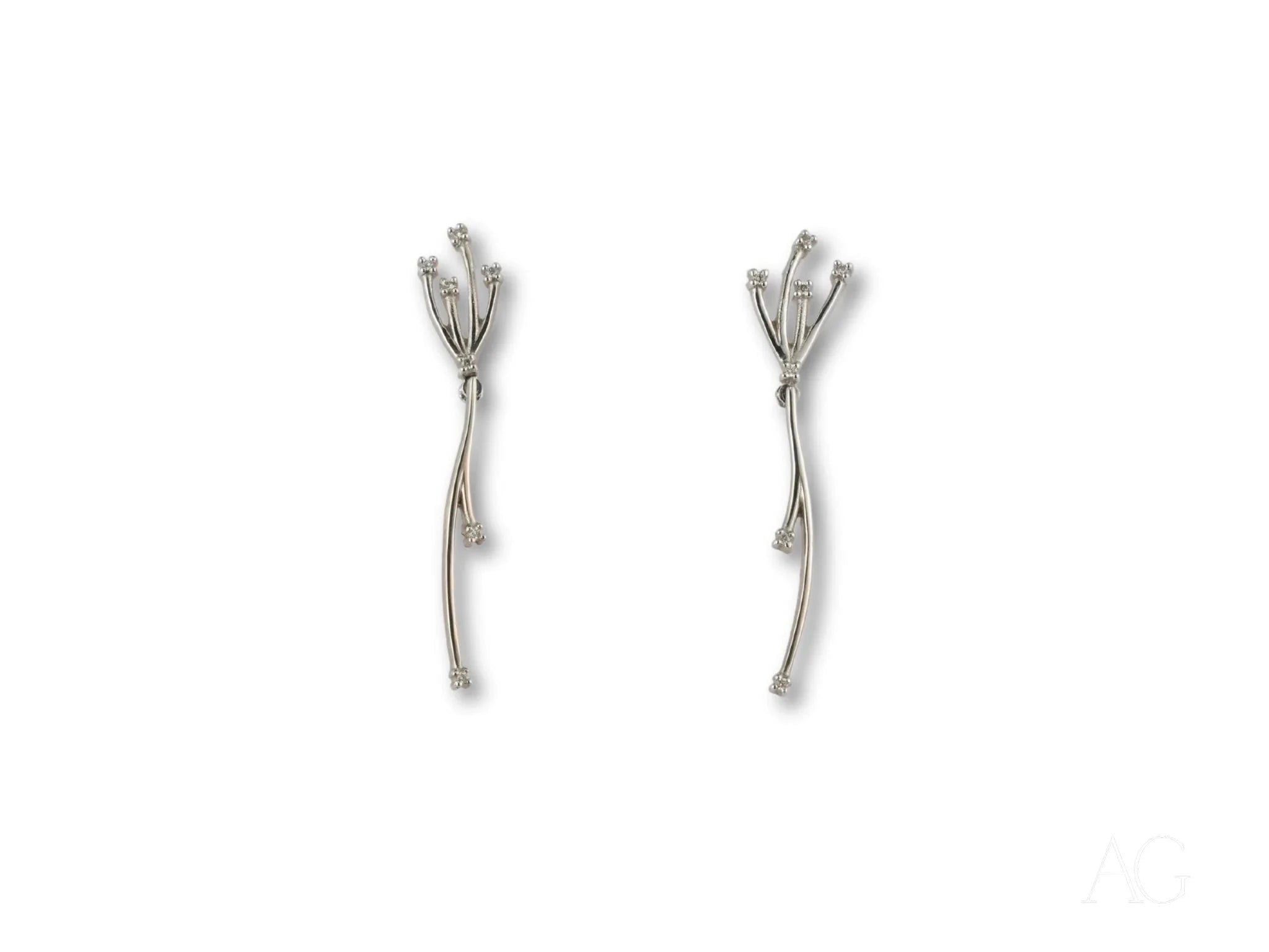 18K White Gold Diamond Earrings for Women - Elegant Stud Earrings with Genuine Diamonds - Perfect for Weddings, Anniversaries & Special Occasions