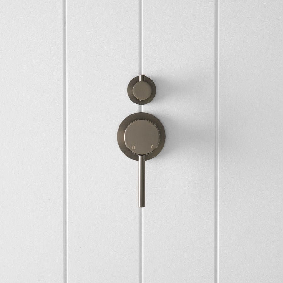 Premium Shower Diverter and Mixer Valve in Gunmetal Finish - Perfect for Bathroom Renovation and Modern Home Upgrade