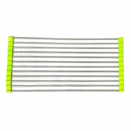 Stainless Steel Roll-Up Dish Drying Rack Over The Sink - Space Saving Kitchen Organizer, Utensil Holder & Decor for Small Kitchens - Perfect for Apartments, RVs & Compact Spaces