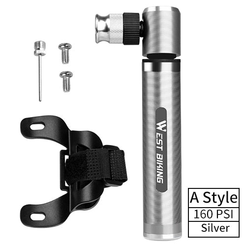 89G Portable Mini Bicycle Pump - 160 PSI High Pressure Hand Air Pump for MTB/Mountain Bike, Road Bike & Ball Inflator - Perfect for Cycling, Travel & Emergency Tire Inflation