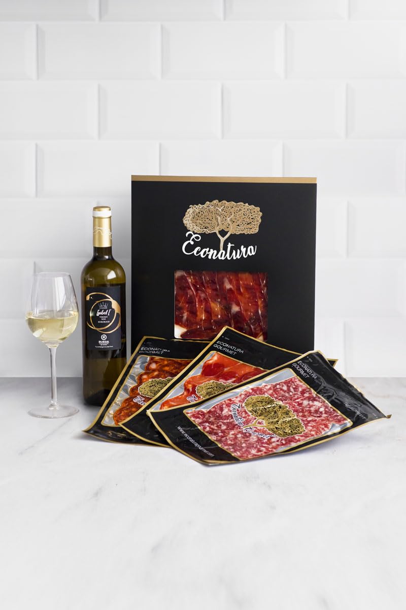 Premium Spanish Gourmet Gift Basket with Iberian Ham, Sausage, Chorizo, Loin & Verdejo White Wine - Perfect for Holidays, Corporate Gifts & Special Occasions