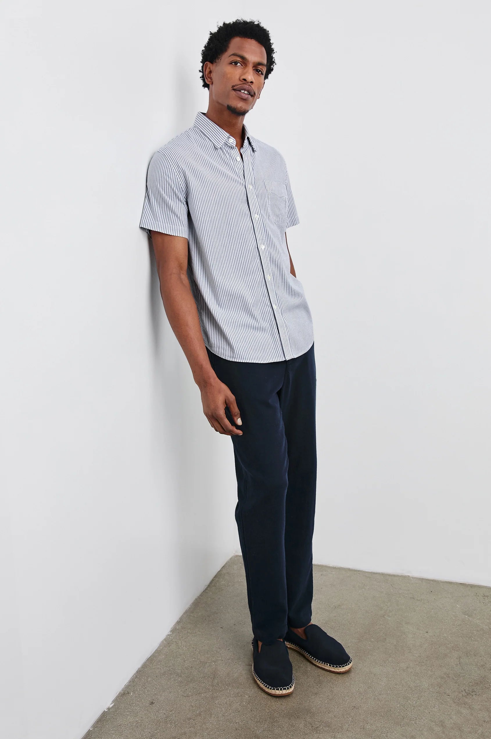 Kieren Blue & White Striped Shirt for Men | Casual Button Down Shirt | Perfect for Office, Date Night & Weekend Outings