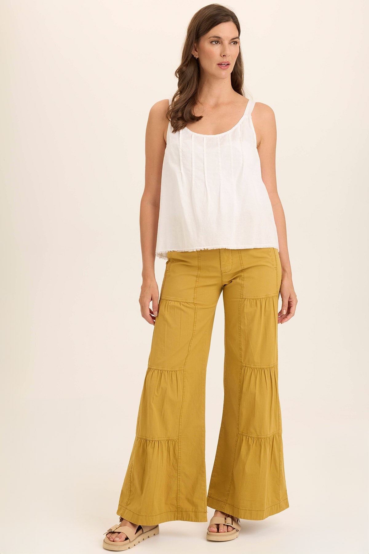 Stylish Tiered Wide Leg Drawstring Flare Ruched Pants for Women - Comfortable & Trendy High Waist Lounge Pants for Casual Wear, Yoga, and Travel