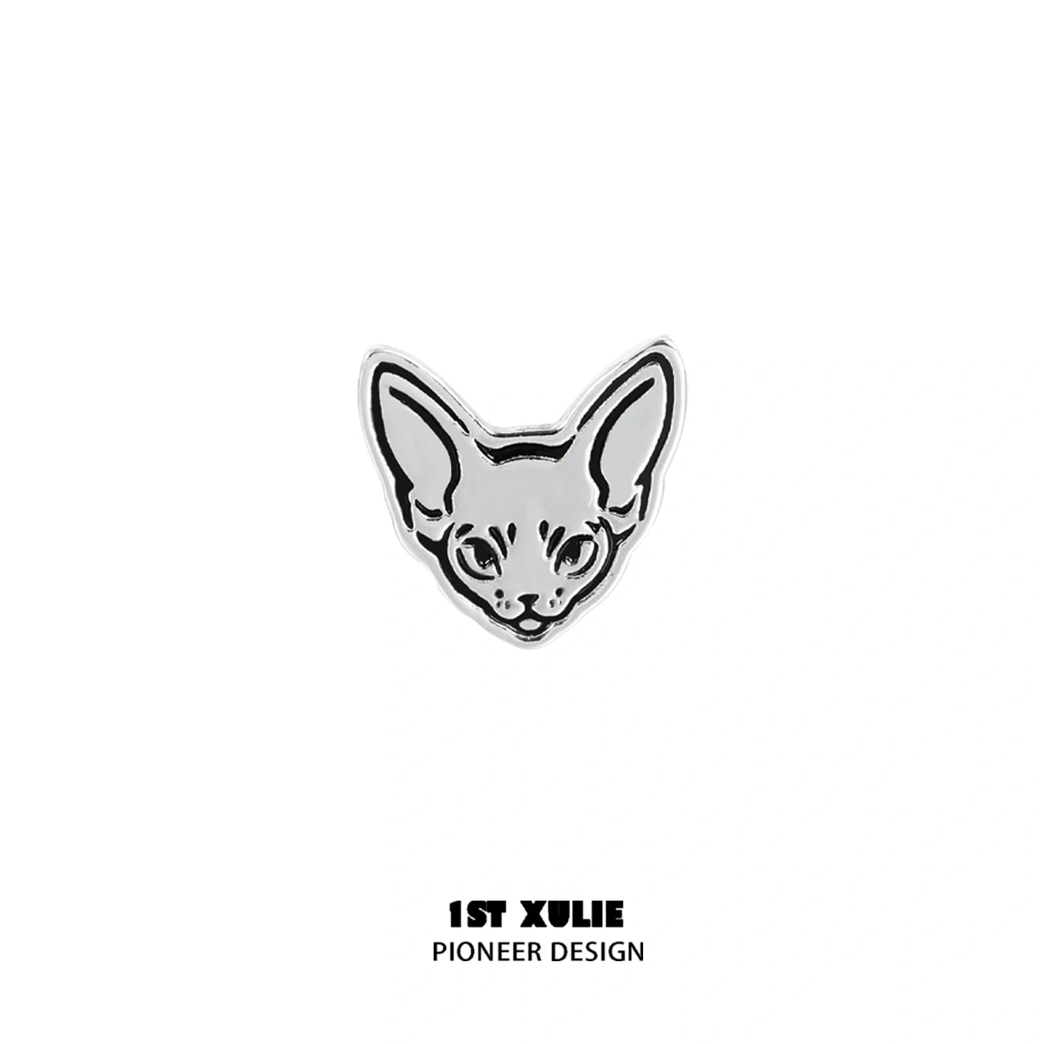 Graffiti Kitten S925 Sterling Silver Stud Earrings for Women - Cute Cartoon Cat Earrings for Everyday Wear, Gift for Cat Lovers & Trendy Jewelry for Casual Outfits