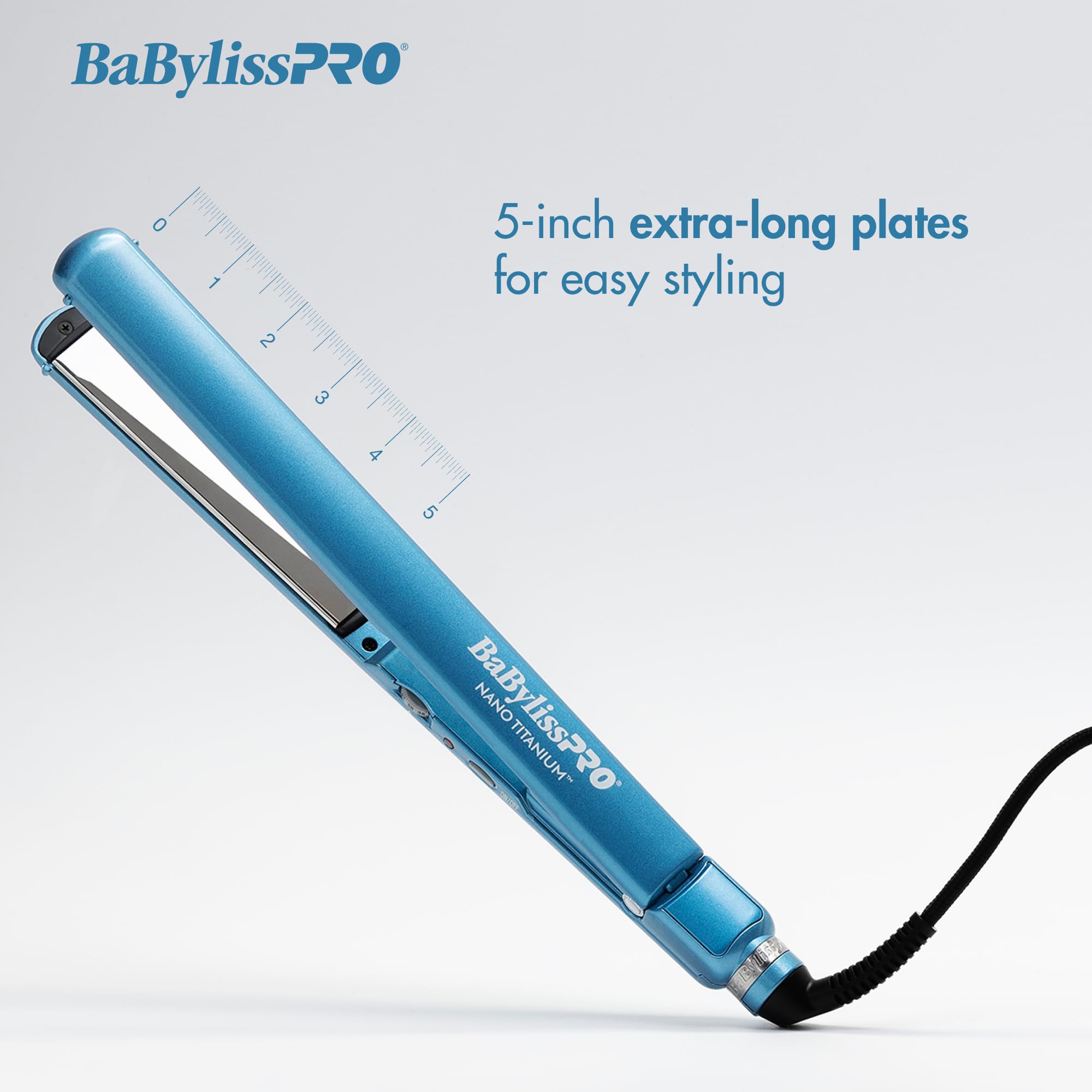 BabylissPRO Nano Titanium Ultra-Thin Hair Straightener - Professional Flat Iron for All Hair Types | Salon-Quality Styling at Home for Smooth, Shiny & Frizz-Free Hair