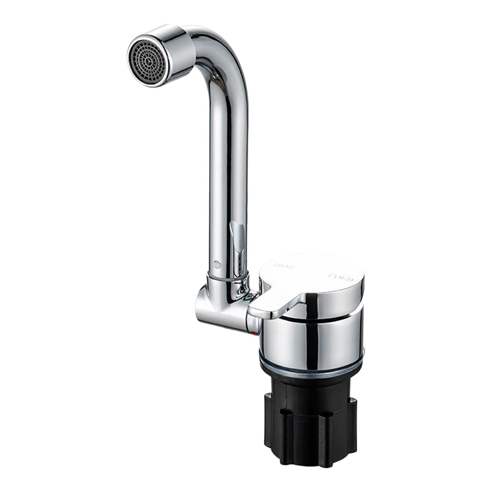360° Rotating Foldable Kitchen Faucet - Single Handle Hot & Cold Water Mixer Tap with Copper Construction - Perfect for RV, Boat, Tiny House & Off-Grid Living
