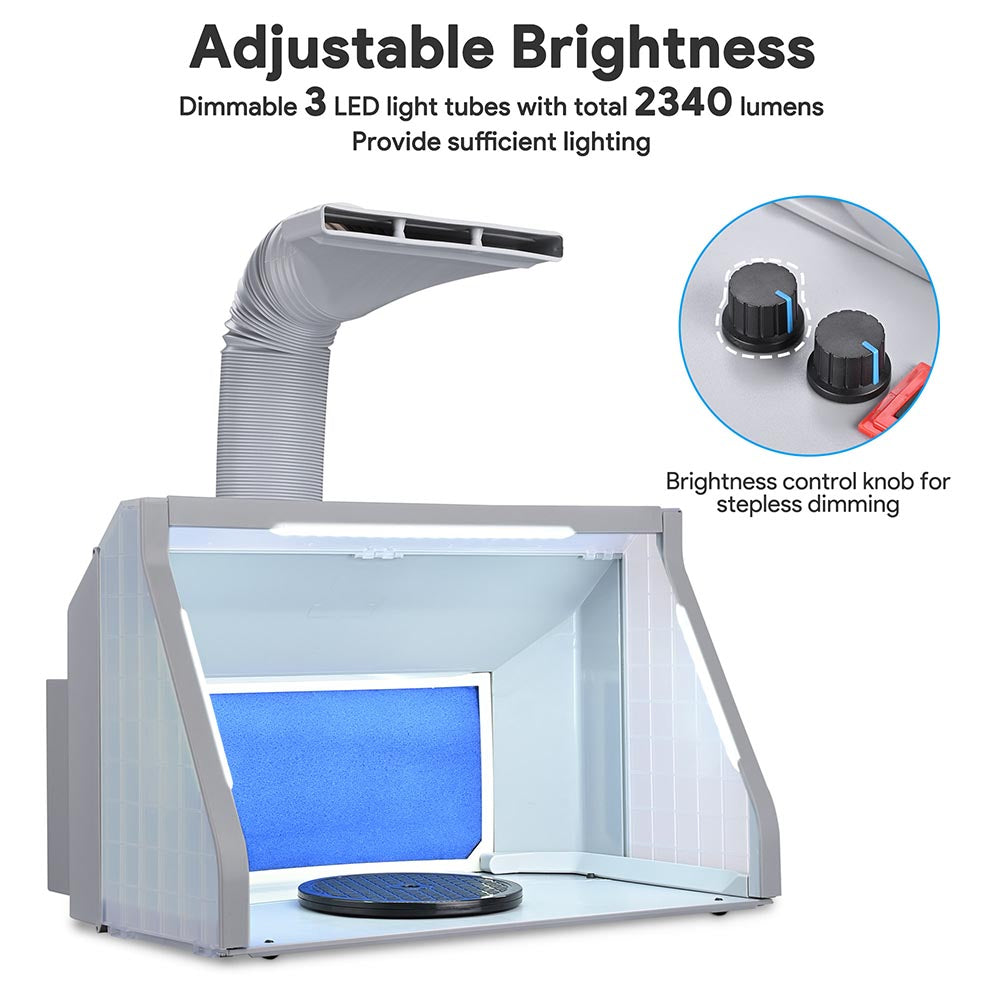 TheLAShop Portable Airbrush Spray Booth Kit with Odor Extractor & Hose - Perfect for Nail Art, Tattoo Practice, Model Painting & DIY Crafts