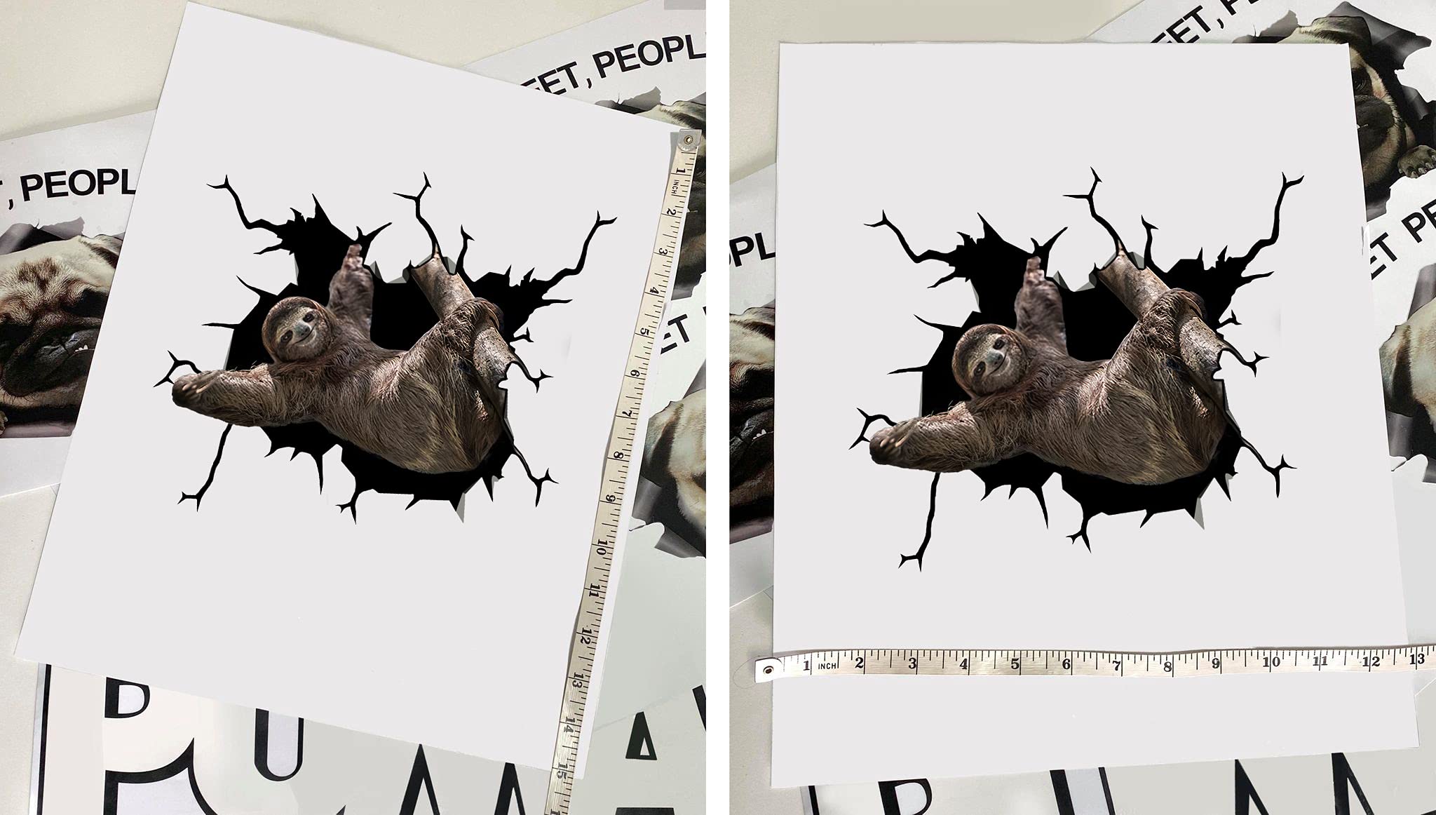 Realistic Sloth Car Decals & Wild Animal Stickers - Pack of 2 (12