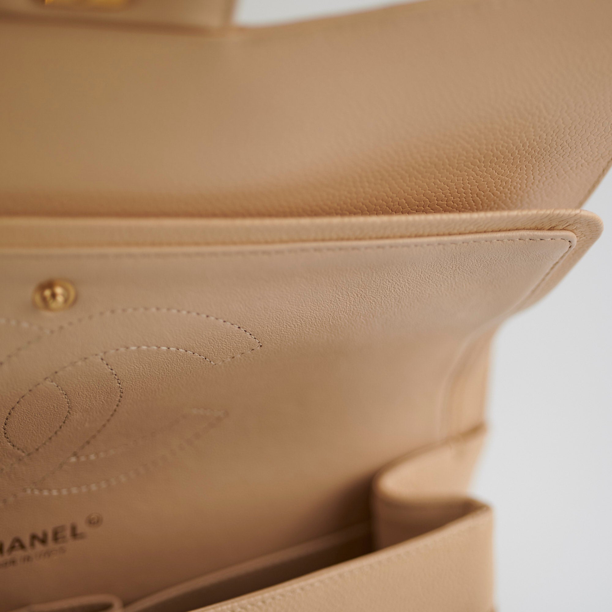 Chanel Classic Flap Jumbo Bag in Caviar Leather Beige - Luxury Designer Handbag for Women, Perfect for Work, Evening Events & Everyday Use