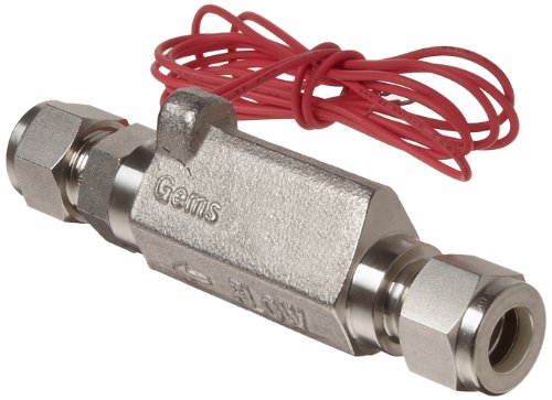Gems Sensors FS-380 Series 316 Stainless Steel High Pressure Flow Switch - Inline Piston Type, 0.15 GPM Flow Setting, 3/8