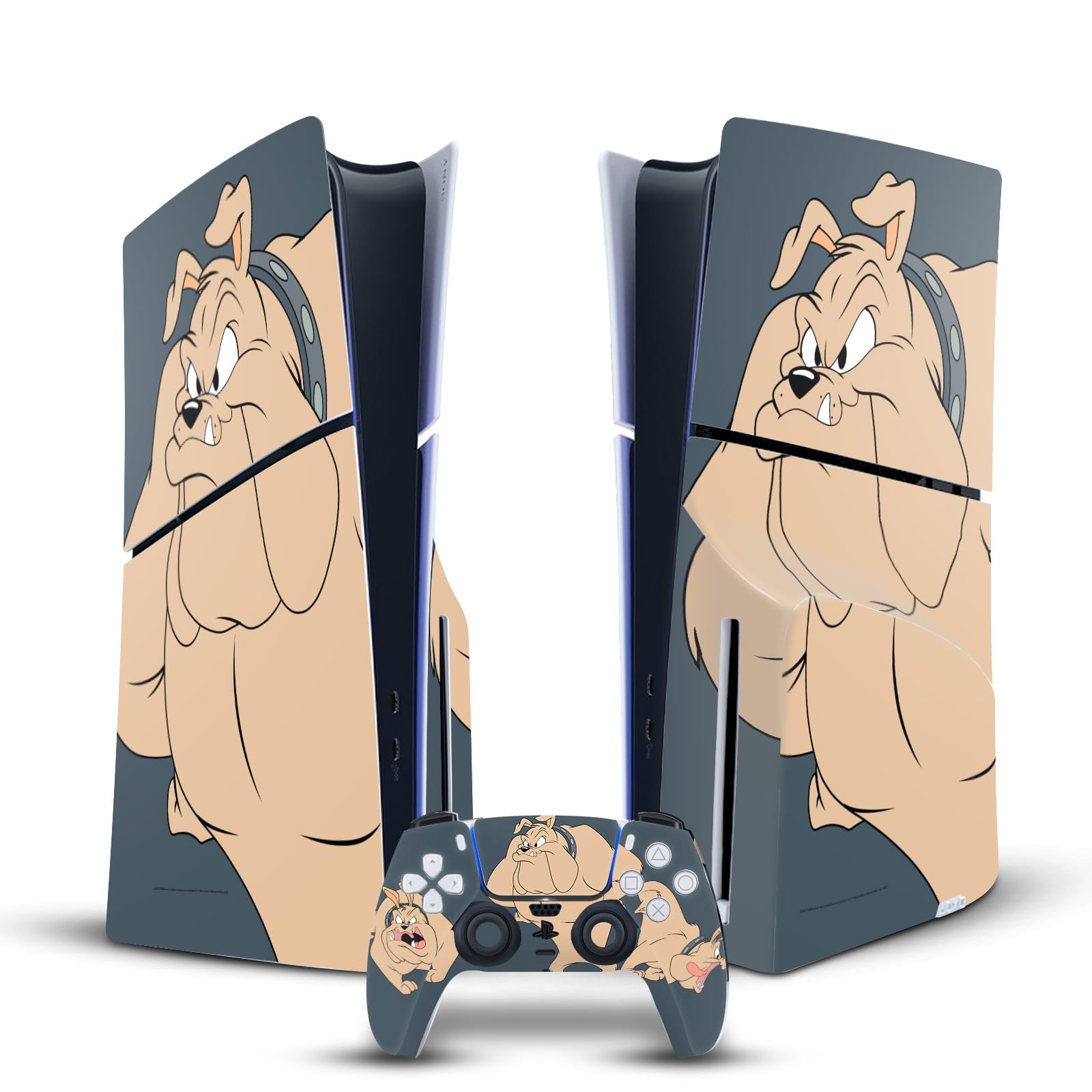 Official Looney Tunes Hector The Bulldog Vinyl Skin Sticker for Sony PS5 Slim/Pro Disc Console & DualSense Controller - Gaming Decal for Customization & Protection - Perfect for Gamers, Collectors and Cartoon Fans