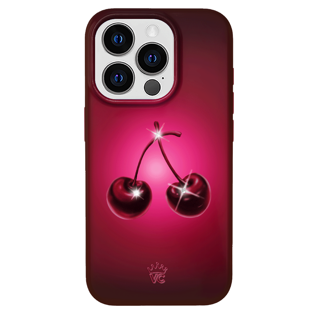 Black Cherry Crystal iPhone Case - Elegant & Durable Phone Cover for iPhone Models - Perfect for Everyday Use, Travel & Gifting