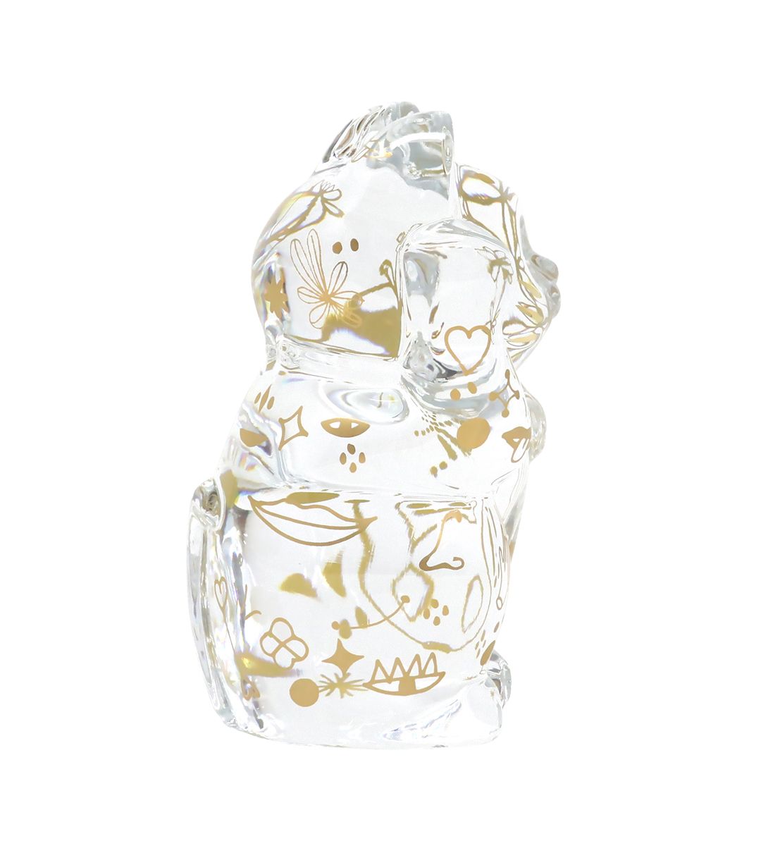 Faunacrystopolis Maneki Neko Baccarat Crystal Cat - Japanese Lucky Charm for Home & Office Decor, Wealth & Good Fortune Attractor