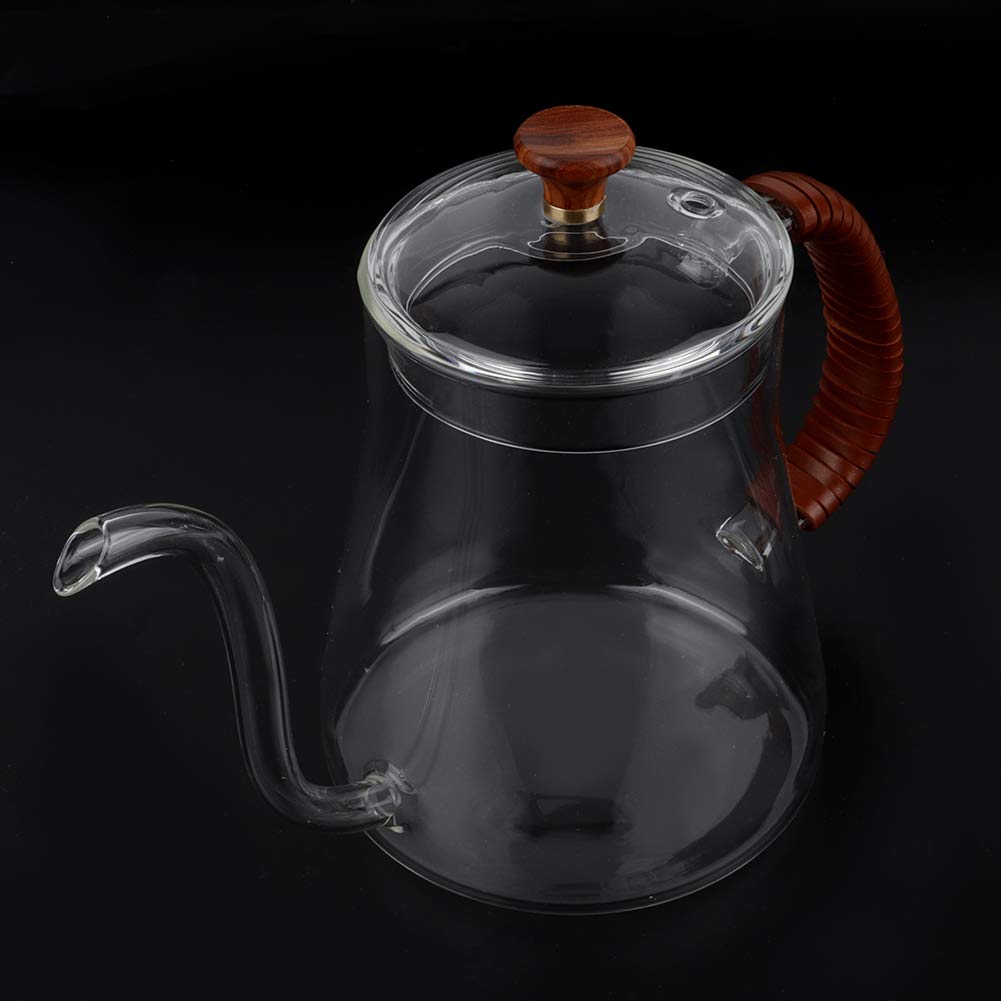 Premium 600ml Thickened Glass Gooseneck Kettle - Alvinlite Pouring Kettle for Precision Coffee Brewing, Tea Dripping & Pour Over Coffee - Ideal for Home Baristas, Coffee Shops & Tea Enthusiasts