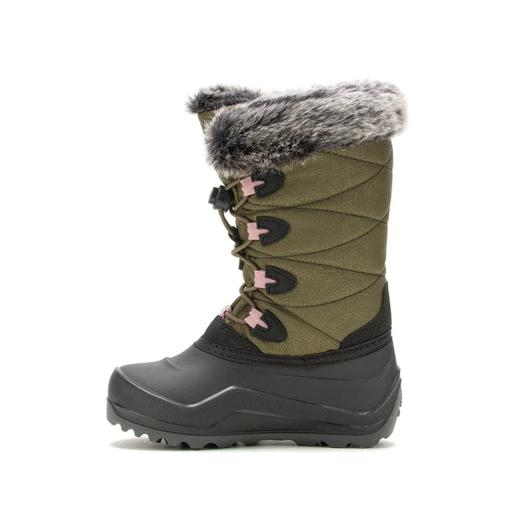 Kamik Dark Olive Snowangel Waterproof Winter Boots for Kids - Warm & Comfortable Snow Boots for Boys & Girls - Perfect for Snow Play, Sledding & Outdoor Winter Activities