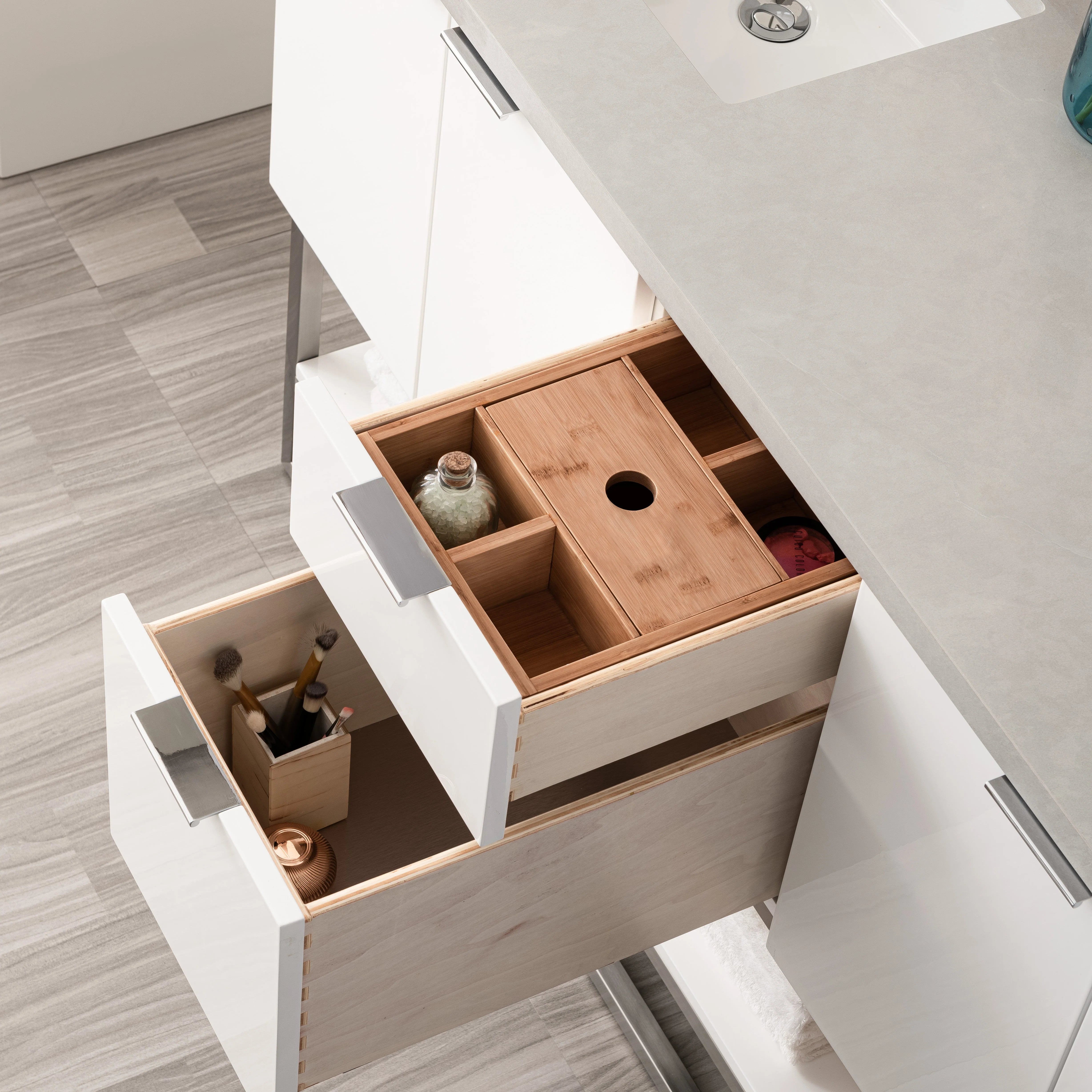 Brenlyn 60-Inch Glossy White Bathroom Vanity with Sink - Modern Double Storage Cabinet for Master Bath & Powder Room