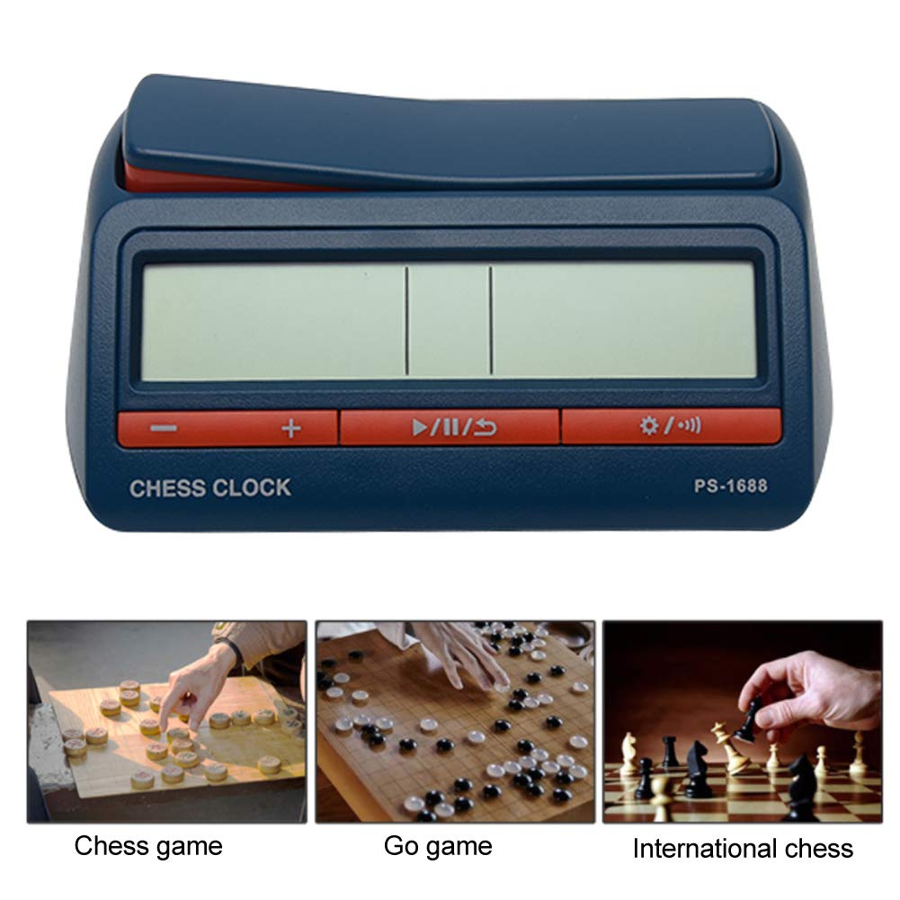 Professional Digital Chess Clock with ABS Display - Advanced Game Timer for Chess, Go & Board Games - Perfect for Tournaments, Clubs & Home Use (Blue)