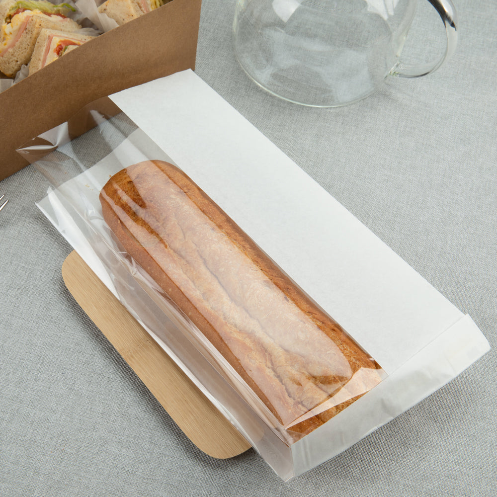 Premium White Small Bread Bags with Side Window - 4.75
