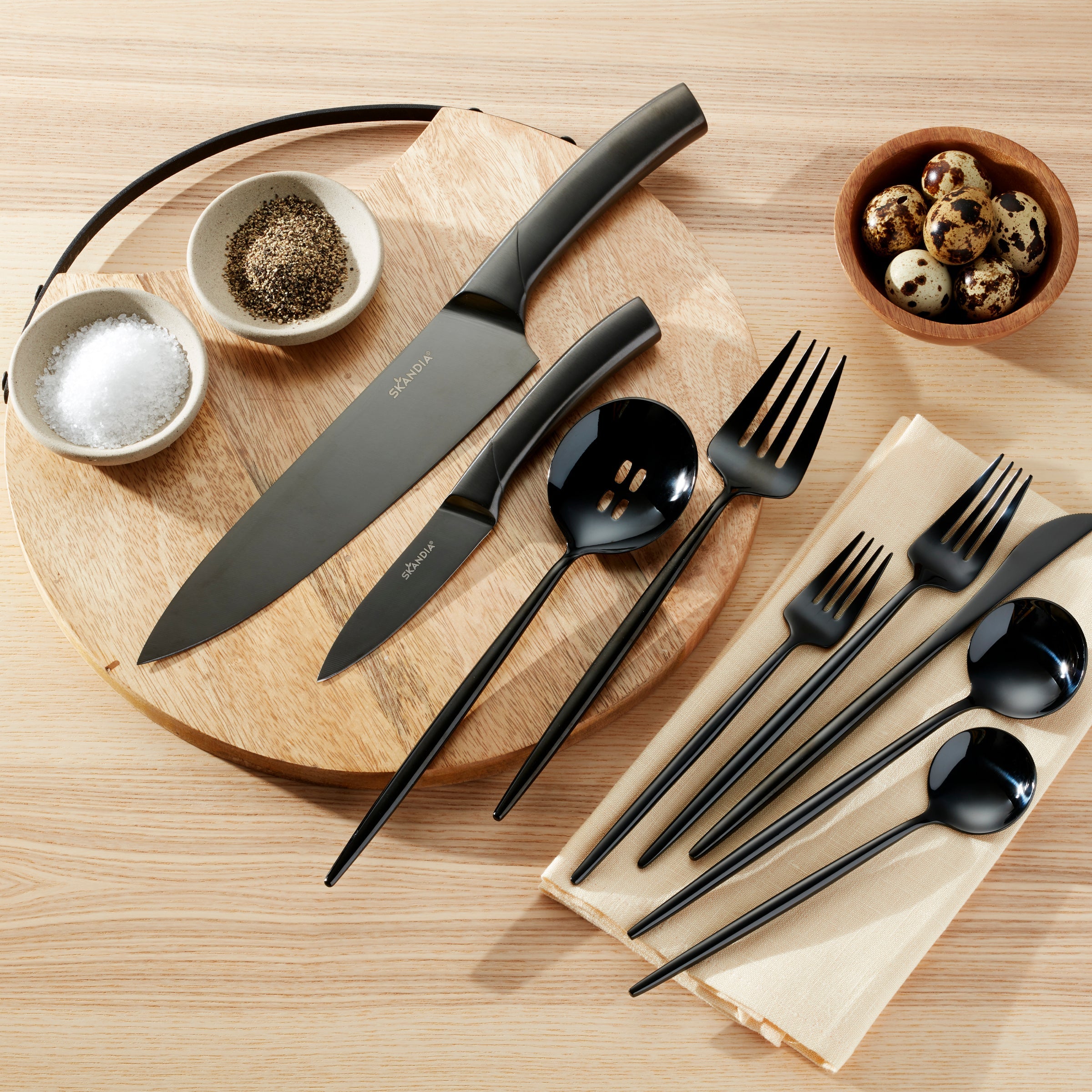 Beck 7-Piece Knife Block Set with Wooden Stand - High-Quality Stainless Steel Kitchen Knives for Cooking, Slicing & Dicing - Perfect for Home Chefs & Professional Kitchens